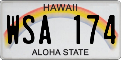 HI license plate WSA174