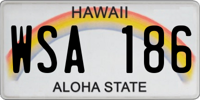 HI license plate WSA186