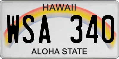 HI license plate WSA340