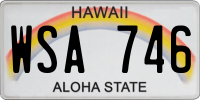 HI license plate WSA746