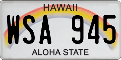 HI license plate WSA945