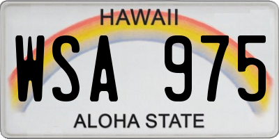 HI license plate WSA975