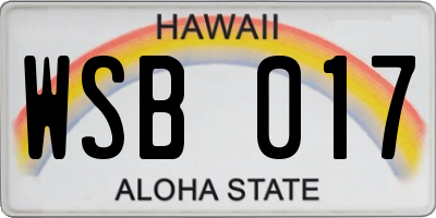HI license plate WSB017