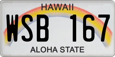 HI license plate WSB167