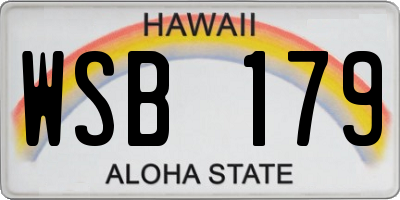 HI license plate WSB179