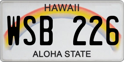 HI license plate WSB226