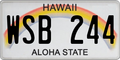 HI license plate WSB244