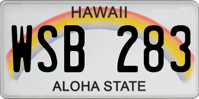 HI license plate WSB283