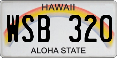 HI license plate WSB320
