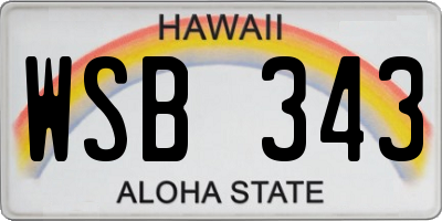 HI license plate WSB343