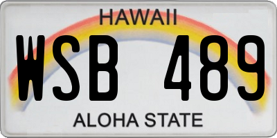 HI license plate WSB489