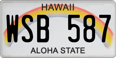 HI license plate WSB587
