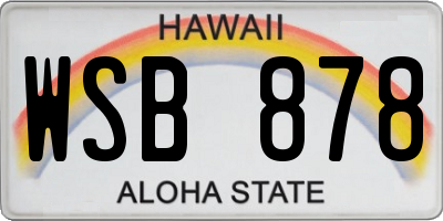 HI license plate WSB878