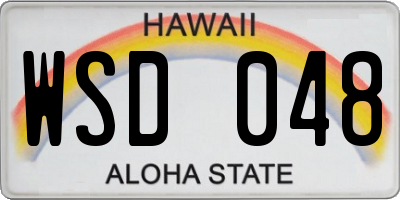 HI license plate WSD048