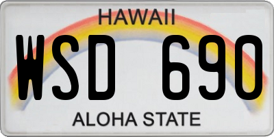 HI license plate WSD690