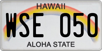 HI license plate WSE050