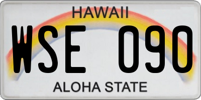 HI license plate WSE090