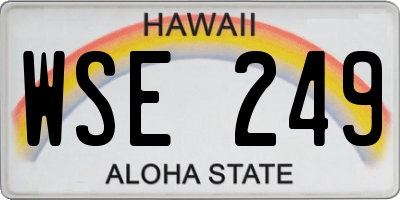 HI license plate WSE249