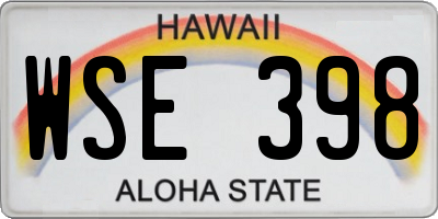 HI license plate WSE398