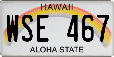 HI license plate WSE467