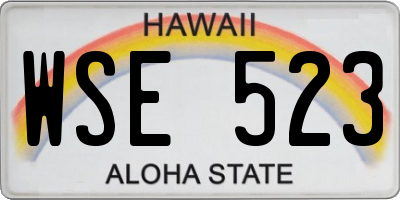 HI license plate WSE523