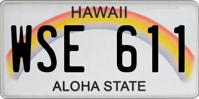 HI license plate WSE611