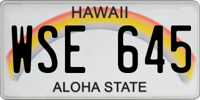HI license plate WSE645