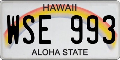 HI license plate WSE993