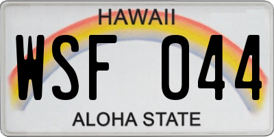 HI license plate WSF044