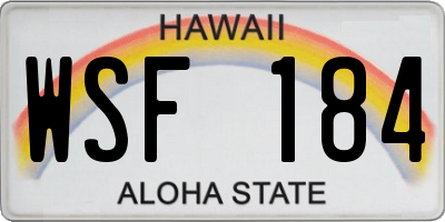 HI license plate WSF184