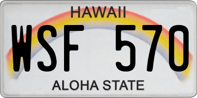 HI license plate WSF570