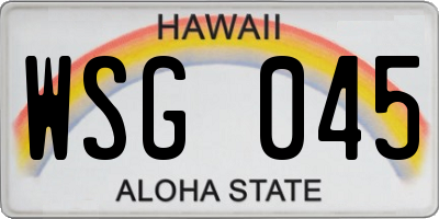HI license plate WSG045