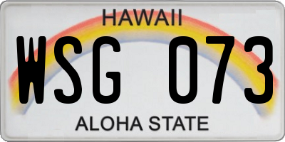 HI license plate WSG073