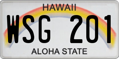 HI license plate WSG201