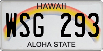 HI license plate WSG293