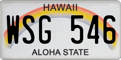 HI license plate WSG546