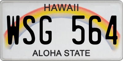 HI license plate WSG564
