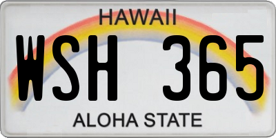 HI license plate WSH365