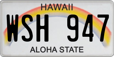 HI license plate WSH947