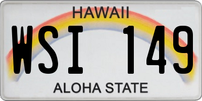 HI license plate WSI149