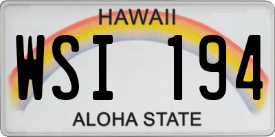 HI license plate WSI194