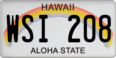HI license plate WSI208