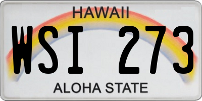 HI license plate WSI273
