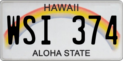 HI license plate WSI374