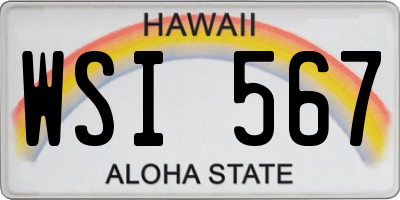 HI license plate WSI567