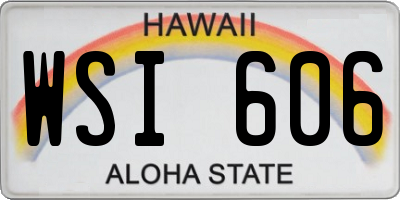 HI license plate WSI606