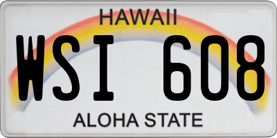 HI license plate WSI608