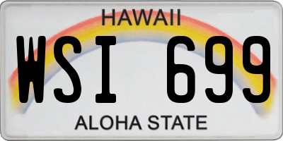 HI license plate WSI699