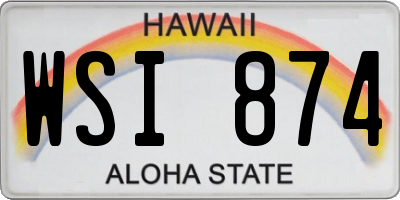 HI license plate WSI874