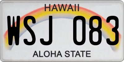HI license plate WSJ083
